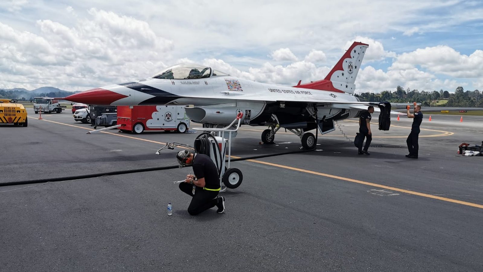 Ground service equipment supporting a regional commercial jet